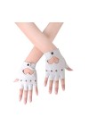 JISEN Gants de performance punk en cuir PU pour femme, a-noir, taille unique