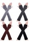 4&nbsp;Paires&nbsp;Gants&nbsp;sans&nbsp;Doigts&nbsp;Longs&nbsp;Gothiques&nbsp;Punk&nbsp;Chauffe-Bras&nbsp;Tricotés&nbsp;Gants&nbsp;Longueur&nbsp;du&nbsp;Coude&nbsp;Gants&nbsp;Trou&nbsp;Pouce Gris Foncé, G