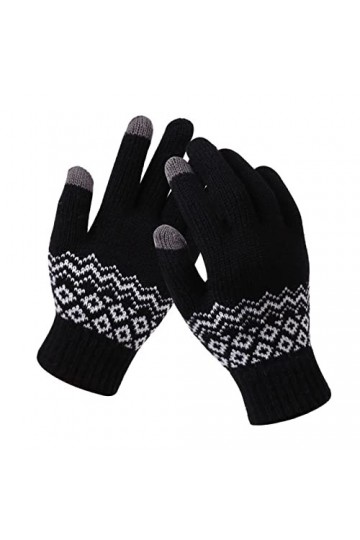Gants moufles dhiver créatifs mobiles et chauds à la mode et avec écran téléphone pour femme, flocon de neige, impression tr