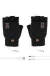 Moufles chaudes pour homme et moitié pour ordinateur portable - Gants dhiver tricotés avec port USB - Gants chauffants pour 