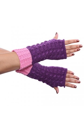 Mitaine Femme Hiver Chaud, Gants Mitaine Hiver Epais Tricotés Arm Mitaine Gants Chauff Femme - Fille Gants Demi-Doigt Chaudes