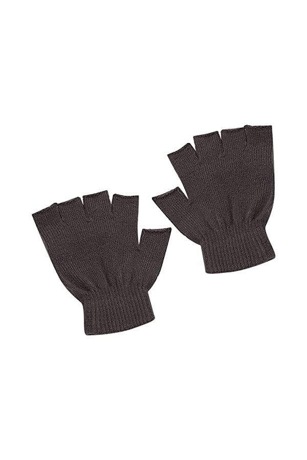 Gefomuofe Gants dhiver chauds sans doigts - Pour fille - Gants convertibles sans doigts - En tricot - Pour homme et femme, m