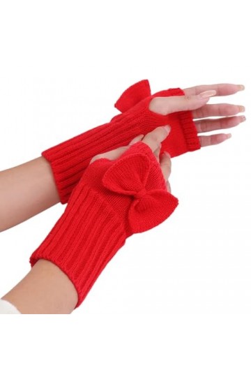 Mitaines sans doigts pour femme - Gants chauds dhiver en tricot doux et extensible - Mitaines en tricot - Mitaines sans doig