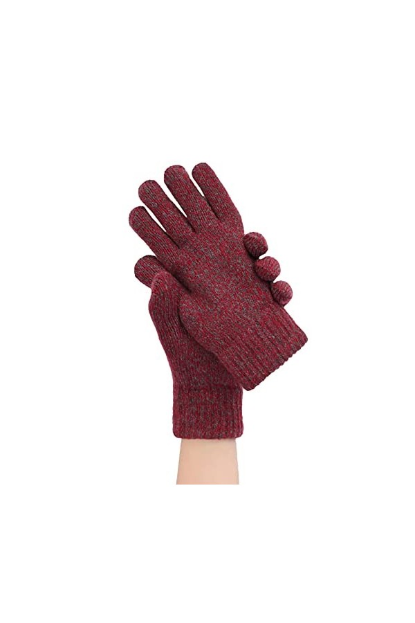 STKOOBQ Ensemble gants et écharpe rembourrés en laine pour femme Automne Hiver Couleur unie Taille C, Taille unique 