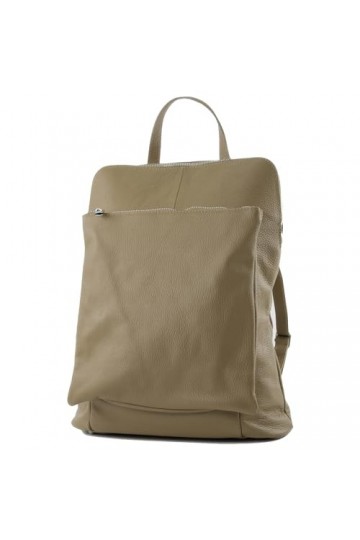 modamoda de - T141 - Sac à dos ital 3 en 1 en cuir pour femme, taupe, siehe Beschreibung