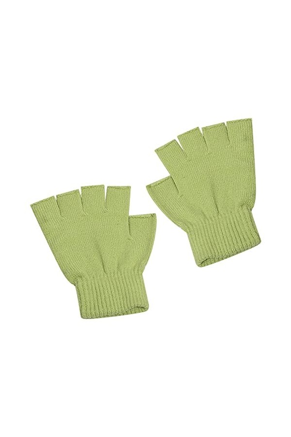 Gefomuofe Gants dhiver chauds sans doigts - Pour fille - Gants convertibles sans doigts - En tricot - Pour homme et femme, v