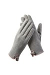 Gants chauds pour femme, équitation, conduite, nœud mignon, plus écran tactile en polaire, gants antidérapants rose, taille 