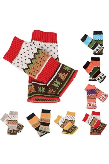 Gants Femme Chaud Poignet Sans Doigts Main Hiver Bras Mitaines Tricotées Long Chaud Gants Tulle, Zjsjm1024 3-D, A