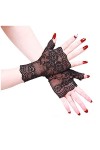 Qixiu Gants pour femme - Noir - Gants de soirée chauds - Gants dhiver tricotés - Carnaval - Opéra, Blanc., taille unique