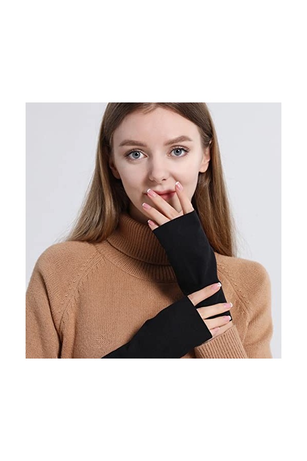 Gefomuofe Mitaines Mitaines Mitaines Femme Fille Velours Femme Hiver Chaud Haute Élastique Gants Minces Écran Tactile Gants É