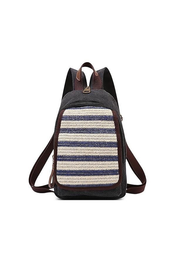 DEEVORCA Rétro Sac à Dos Femmes Mode Décontracté Anti-vol Sac De Poitrine Toile Sacs À Bandoulière Voyage Travail Achats Fête