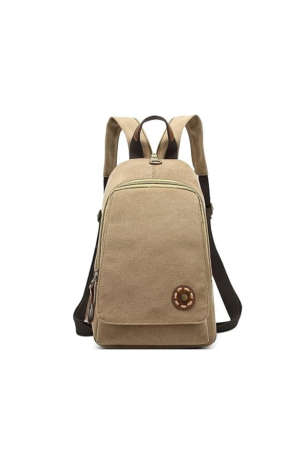 DEEVORCA Rétro Sac à Dos Femmes Mode Décontracté Anti-vol Sac De Poitrine Toile Sacs À Bandoulière Voyage Travail Achats Fête