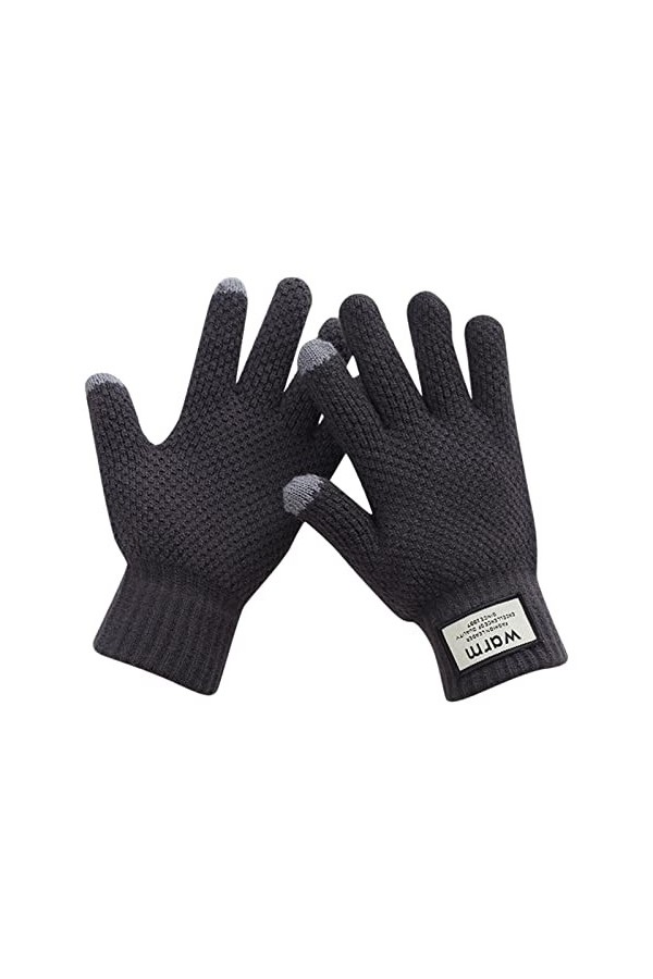 Beokeuioe Gants pour écran tactile Gants tricotés Gants dhiver Gants dhiver sportifs chauds et coupe-vent avec écran tactil
