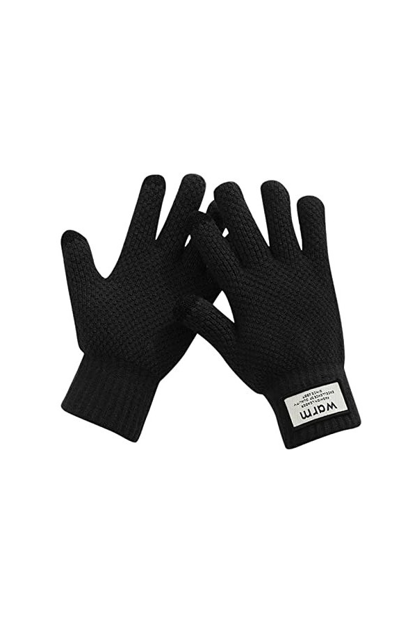 Beokeuioe Gants pour écran tactile Gants tricotés Gants dhiver Gants dhiver sportifs chauds et coupe-vent avec écran tactil