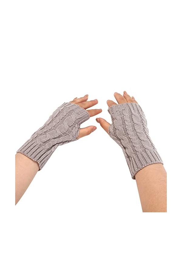 Mitaines sans doigts avec trou pour le pouce en tricot mi-doigts tendance mitaines tricotées chauffe-bras dhiver chauds