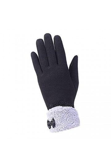 Gants Moufles Femme Protection Froid Couleur Unie Gants Thermiques Épais Coupe-Vent Gants dhiver Doux Chaud Écran Tactile Ga