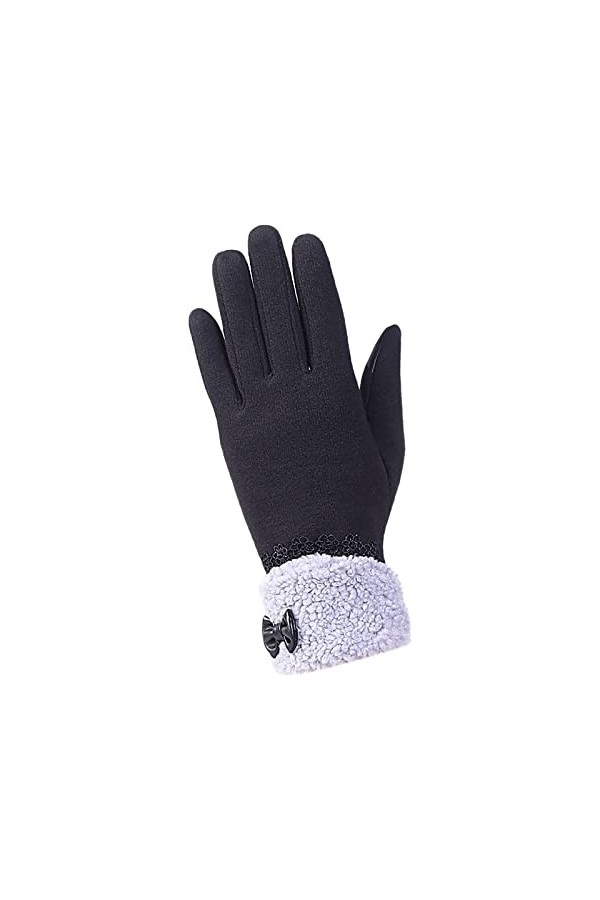 Gants Moufles Femme Protection Froid Couleur Unie Gants Thermiques Épais Coupe-Vent Gants dhiver Doux Chaud Écran Tactile Ga