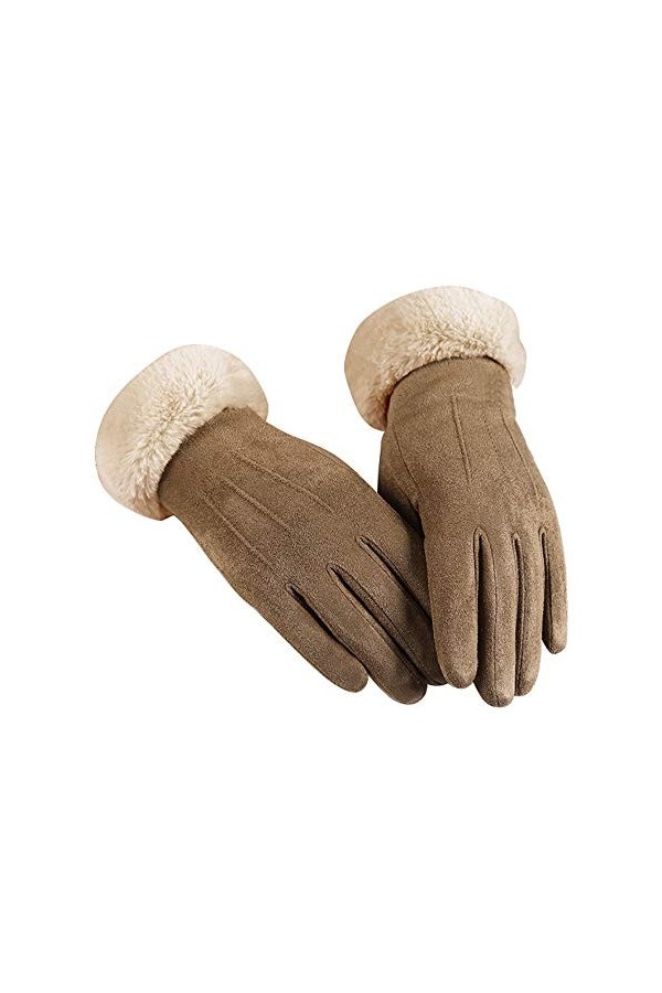 Skang Gants Chaud Femme Gants Hiver Chaud à Ecrans Tactiles Gants de Plein Air Sport Gants Chauds en Suède et Velours