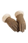 Skang Gants Chaud Femme Gants Hiver Chaud à Ecrans Tactiles Gants de Plein Air Sport Gants Chauds en Suède et Velours