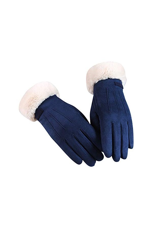Skang Gants Chaud Femme Gants Hiver Chaud à Ecrans Tactiles Gants de Plein Air Sport Gants Chauds en Suède et Velours