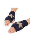 Tainrunse Gants tricotés 1 Paire Classique Coupe-Vent Hiver Chaud garçons Fille étudiants Gants sans Doigts Bleu Marine Taill