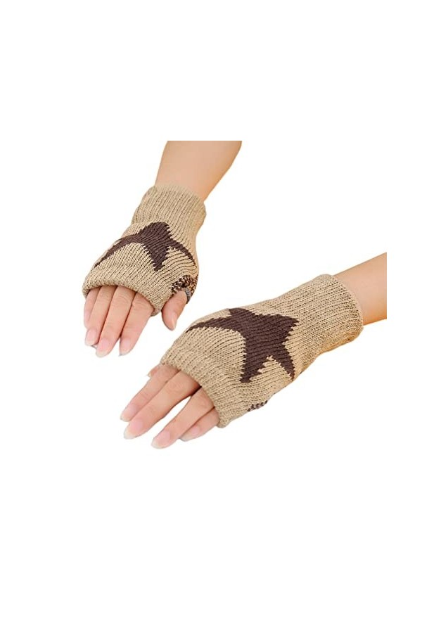 Tainrunse Gants tricotés 1 Paire Classique Coupe-Vent Hiver Chaud garçons Fille étudiants Gants sans Doigts Bleu Marine Taill