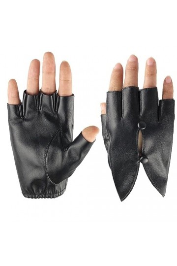 Gefomuofe Mitaines en cuir pour femme - Mitaines sans doigts - Gants de cyclisme - Pour lextérieur - Pour le sport - Costume