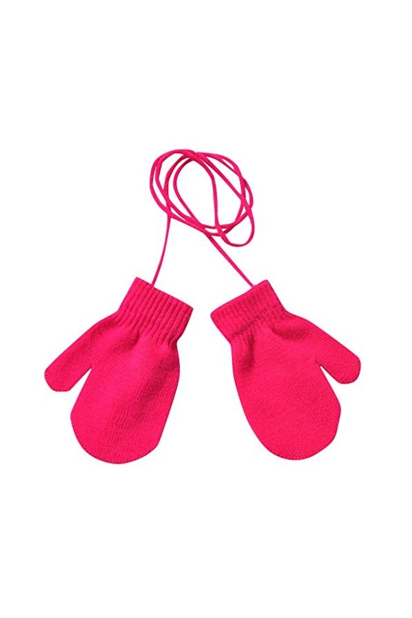 ZHIYU Gants fixes dhiver tricotés mignons chauds avec des gants à lacets, chaussures clown femme, Rose, taille unique