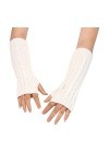 Gants dhiver tendance en peluche tricotée coupe-vent chaud épais demi-mitaines pour femme