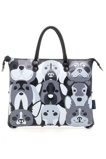 GABS G3 PLUS M BULL Can Dogs Animal POP sac bandoulière transformable sac à dos shopper hobo épaule Made in Italy Cuir 100%, 