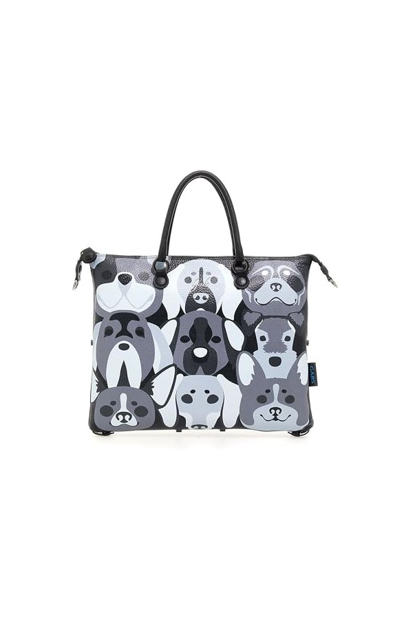GABS G3 PLUS M BULL Can Dogs Animal POP sac bandoulière transformable sac à dos shopper hobo épaule Made in Italy Cuir 100%, 