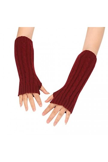 Gants dhiver tendance en peluche tricotée coupe-vent chaud épais demi-mitaines pour femme