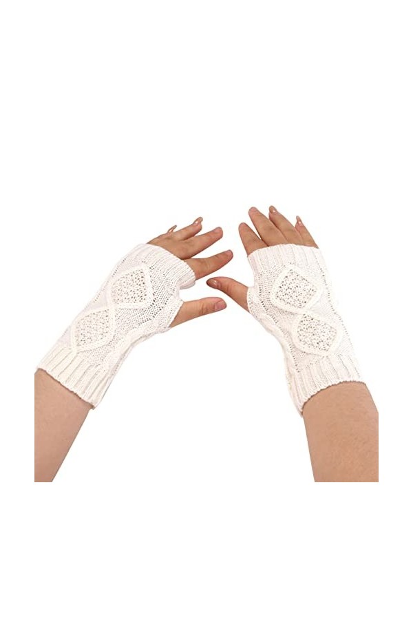 Gants à Bras Longs Femme Gants De Travail Gants sans Doigts Chauffe-Bras Sortez Et Restez Au Chaud Protection Solaire à Bras 