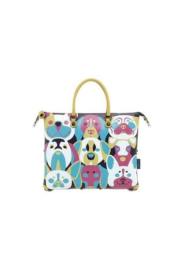 GABS G3 PLUS M BULL Can Dogs Animal POP sac bandoulière transformable sac à dos shopper hobo épaule Made in Italy Cuir 100%, 