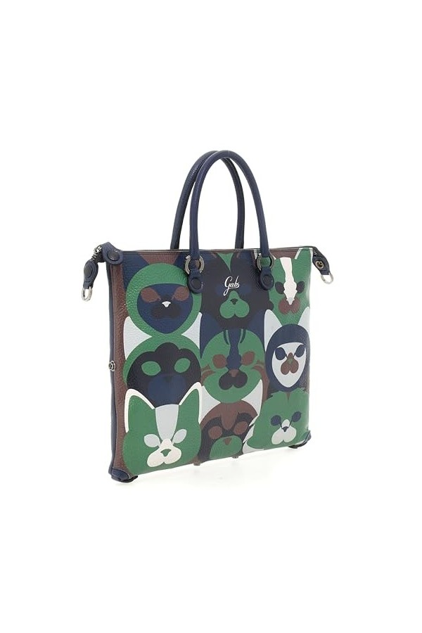 GABS G3 PLUS M BULL Can Dogs Animal POP sac bandoulière transformable sac à dos shopper hobo épaule Made in Italy Cuir 100%, 