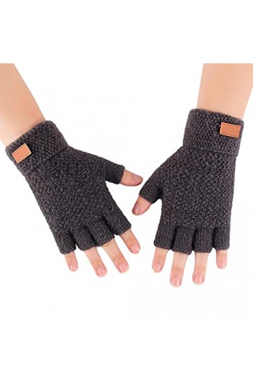 Mitaines dhiver sans doigts - Gants dhiver - Unisexe - Mitaines sans doigts - Pour femme et homme - Manchettes dhiver - Mi