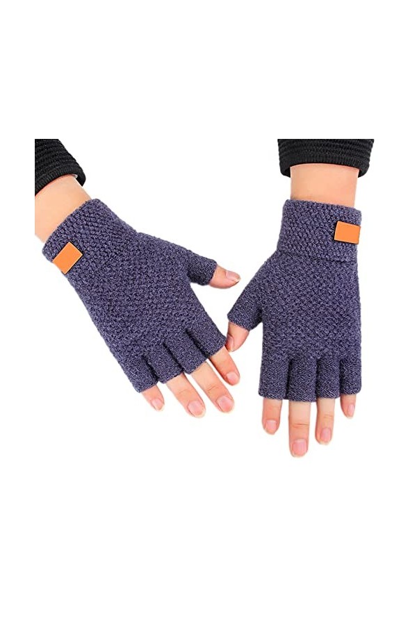 Mitaines dhiver sans doigts - Gants dhiver - Unisexe - Mitaines sans doigts - Pour femme et homme - Manchettes dhiver - Mi