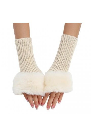 Mitaines tricotées sans doigts - Chaudes pour lhiver - Moufles classiques en tricot - Mitaines - Manchettes - Automne et hiv