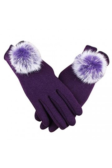 Gants Femme Moufles Protection Froid Couleur Unie Gants Thermiques Épais Coupe-Vent Gants Thermiques Câble Tricoté Femmes Son