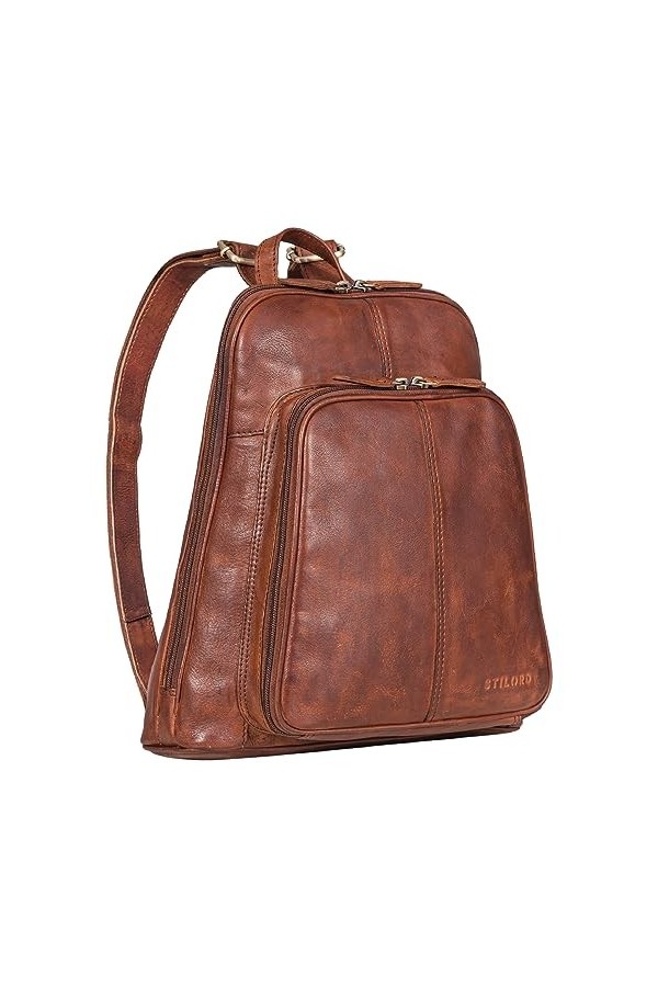 STILORD Daisy Élégant Sac à Dos Cuir Femme Petit Sac a Dos Feminin Vintage Backpack Bureau City Shopping Sacs à Main Portés