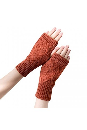 TianWlio Femmes Gants sans Doigts Chauds Mitaines Gants Antidérapants Tricotées sans Doigts Gants Moufles Gants Sport Gym Run