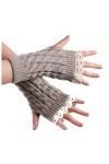 Moufles pour femme pour temps froid - En tricot et dentelle isolée - Demi solides - Décontracté - Pour temps froid