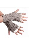 Moufles pour femme pour temps froid - En tricot et dentelle isolée - Demi solides - Décontracté - Pour temps froid