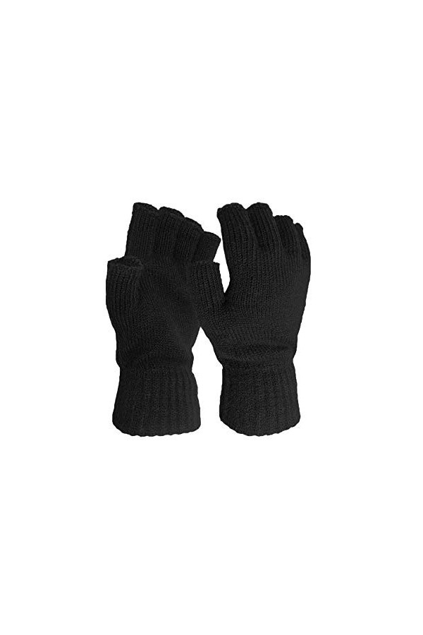 YANFJHV Chaud Tricot Femmes Solide Demi Doigt Gant Couleur Hommes Hiver et Gants Coton Lourds, Rose, taille unique