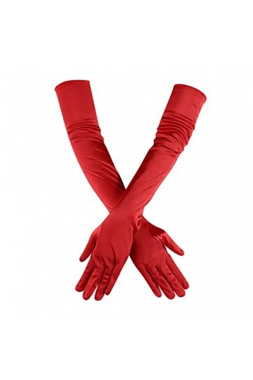 STKOOBQ Gants de danse longs en satin pour femme - Longueur du coude - Style années 1920