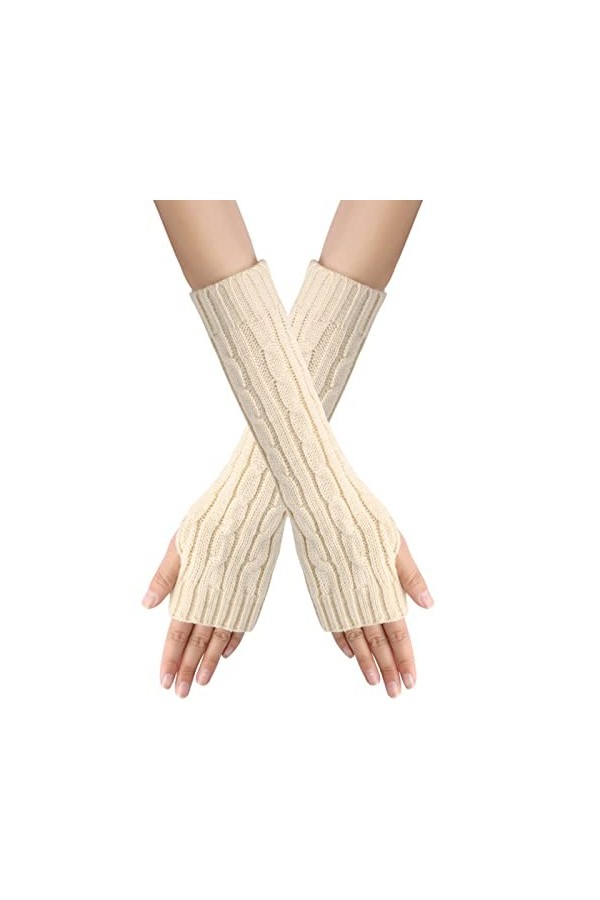 Femmes Tricoté Manchettes Longues Manches Gants Moufles Manchettes à la Mode Unisexe Chaud Doux Pour Noël Cadeau danniversai