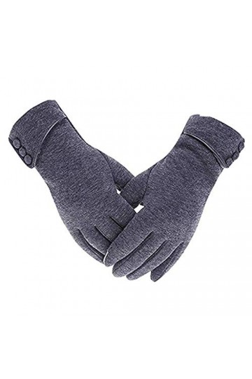 Gants pour femmes Moufles Protection contre le froid Couleur unie Gants thermiques épais coupe-vent Gants dhiver doux et cha