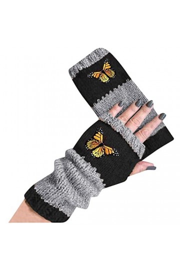 TianWlio Gants En Tricoté Arm Pour Femmes Chauds Gants De Conduite Sans Doigts Protection Solaire Gants AntidéRapants ÉCran T