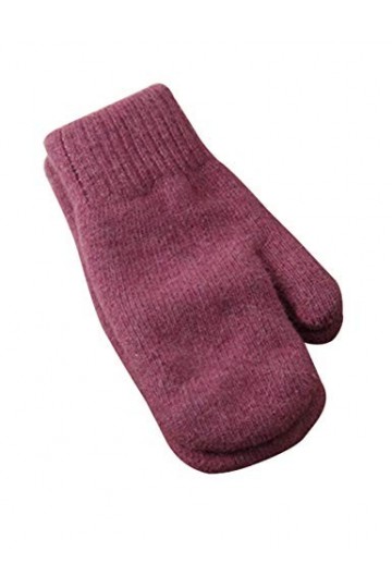 Legou Gants Chaud Anti-Froid Doux Doigt plein pour Femme Fuchsia Taille Unique