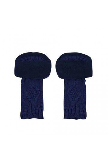 Gefomuofe Manchettes chauffe-mains avec trou pour le pouce - Gants en tricot sans doigts - Mitaines dhiver en tricot - Mitai